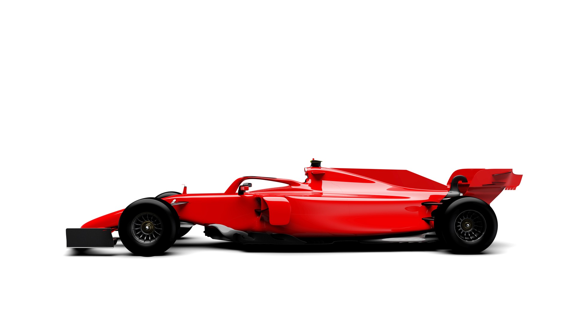 generic racecar (racing car) prototype, photorealistic render, isolated on white